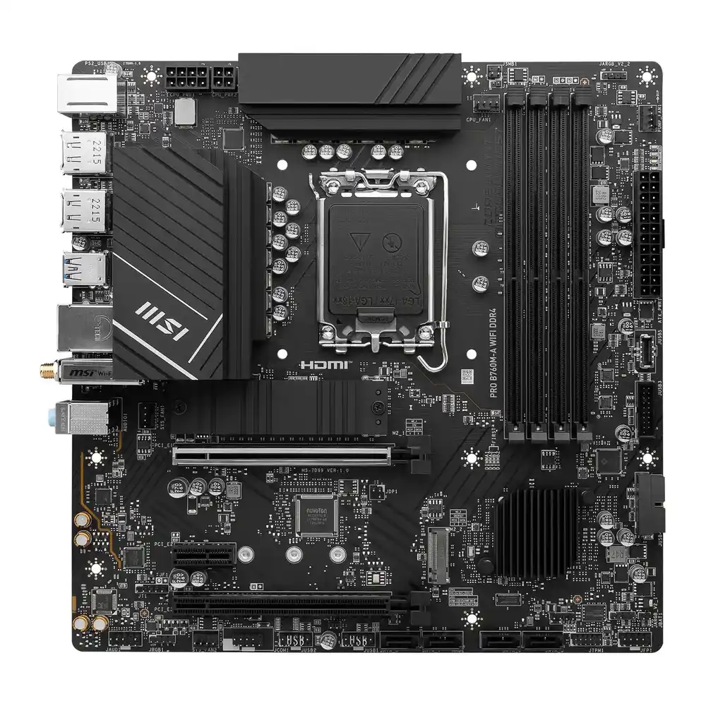 MSI Intel PRO B760M-A WIFI DDR4 Micro-ATX Refurbished Motherboard